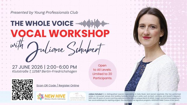 Flyer zum Workshop The whole voice - Vocal Workshop mit Juliane Schubert am 27. Juni 2026