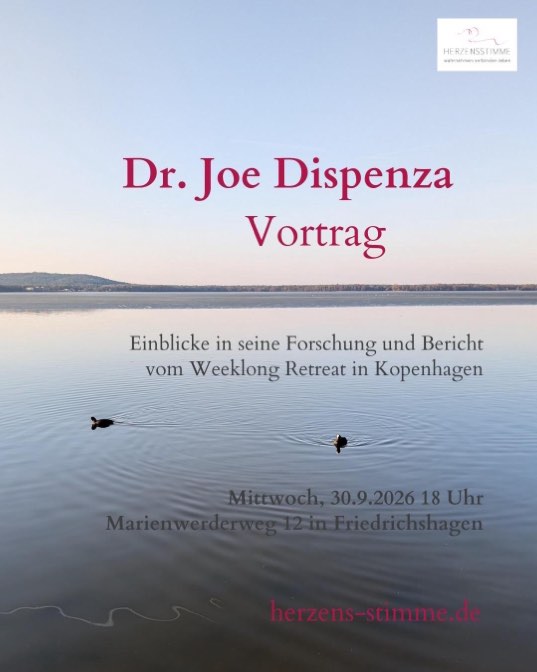 Plakat zum Vortrag &uuml;ber Dr. Joe Dispenza am 30.9.2026